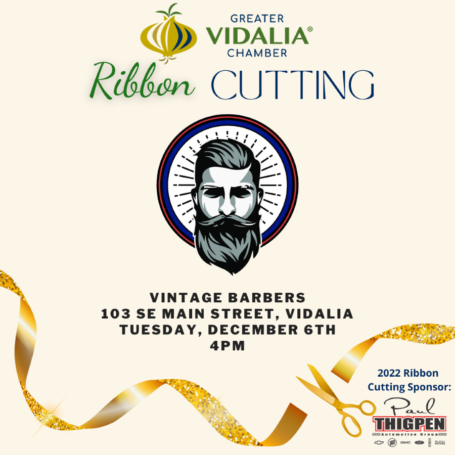 Ribbon Cutting Vintage Barbers