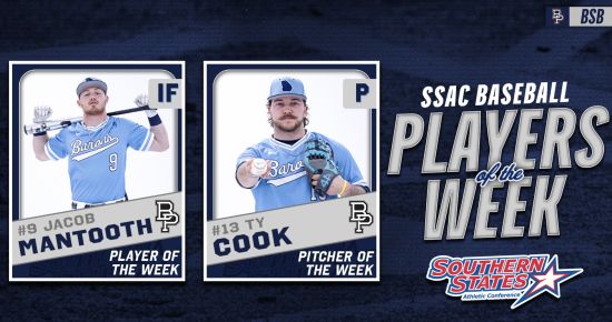 Cook & Mantooth Sweeps SSAC Baseball Player of the Week Honors
