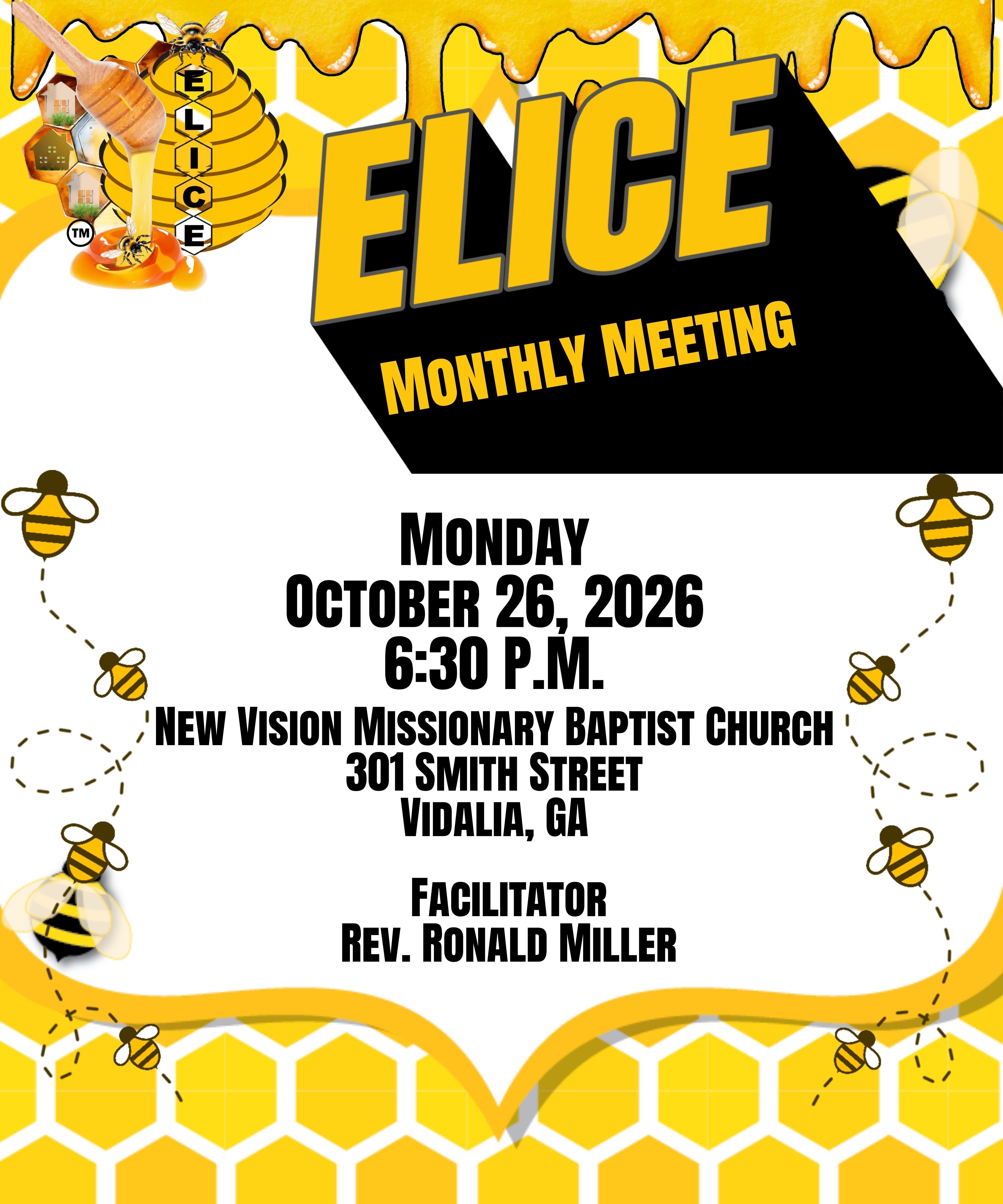 October 26--ELICE Monthly Meeting in Vidalia