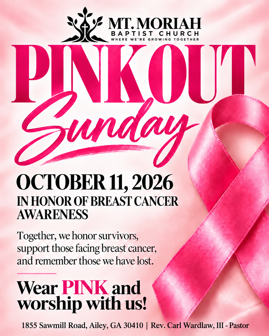 October 11--Breast Cancer Awareness in Ailey