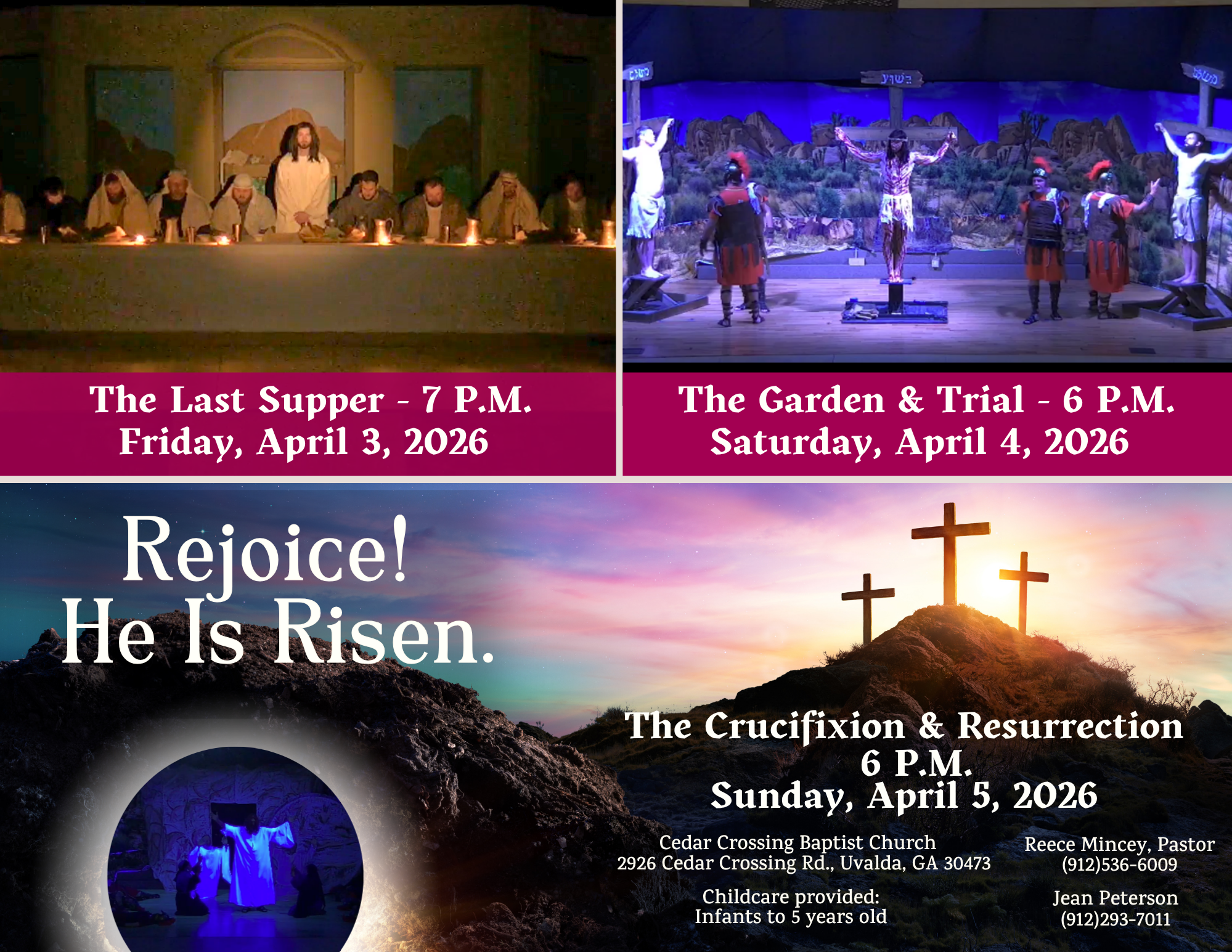 April 3-5--Easter Services in Uvalda