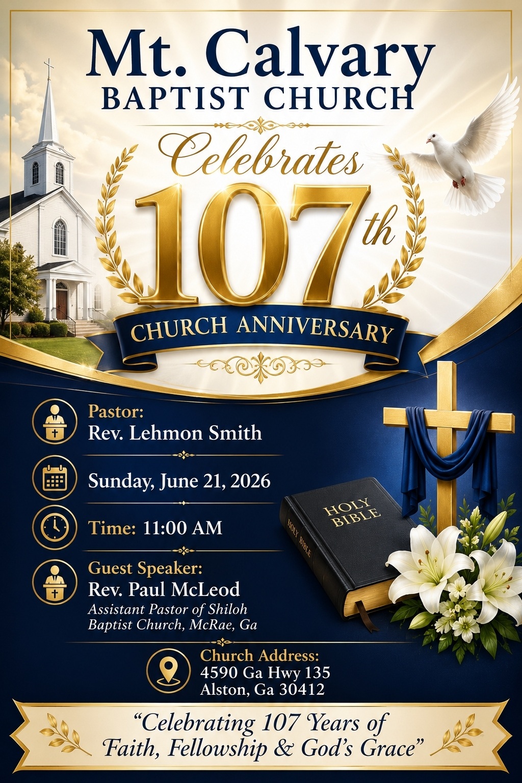 June 21--107th Church Anniversary in Alston