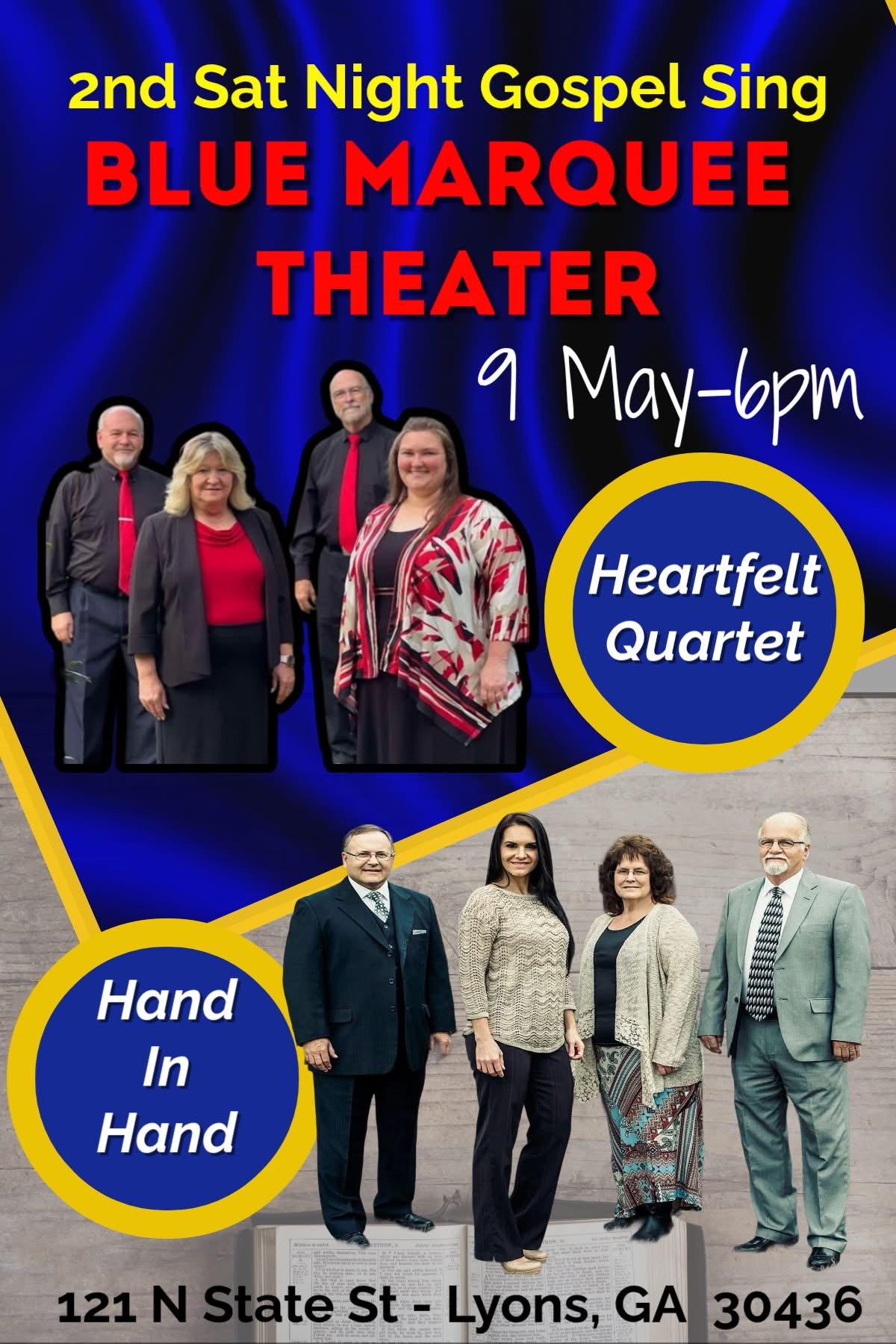 May 9--Saturday Night Gospel Sing in Lyons